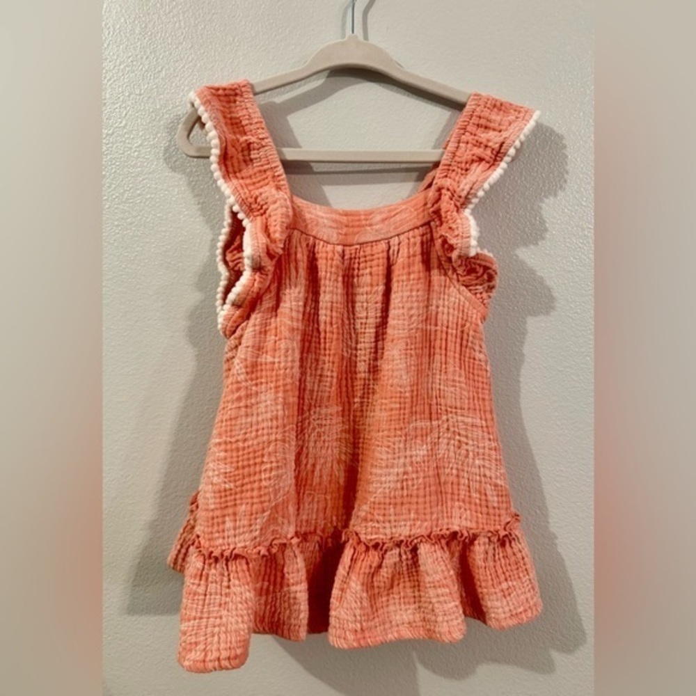 RZ by Rachel Zoe Ruffled Dress with Bodysuit - Neon Peach